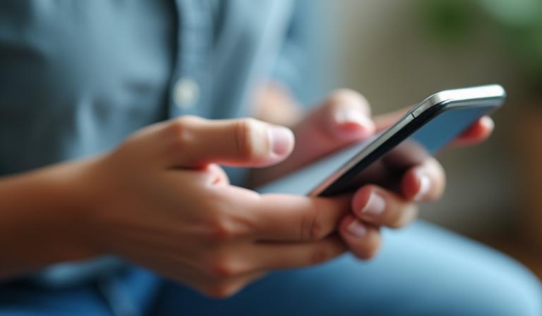 Person interacting with a well-designed mobile application